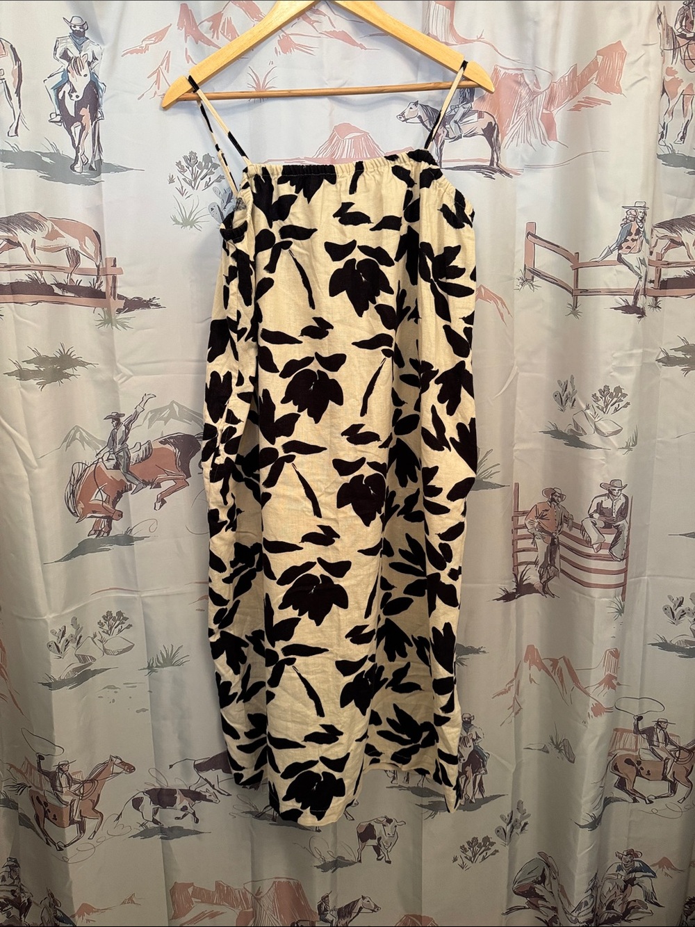 Target Cream Maxi Dress with Black Floral Print - Picture 1 of 3